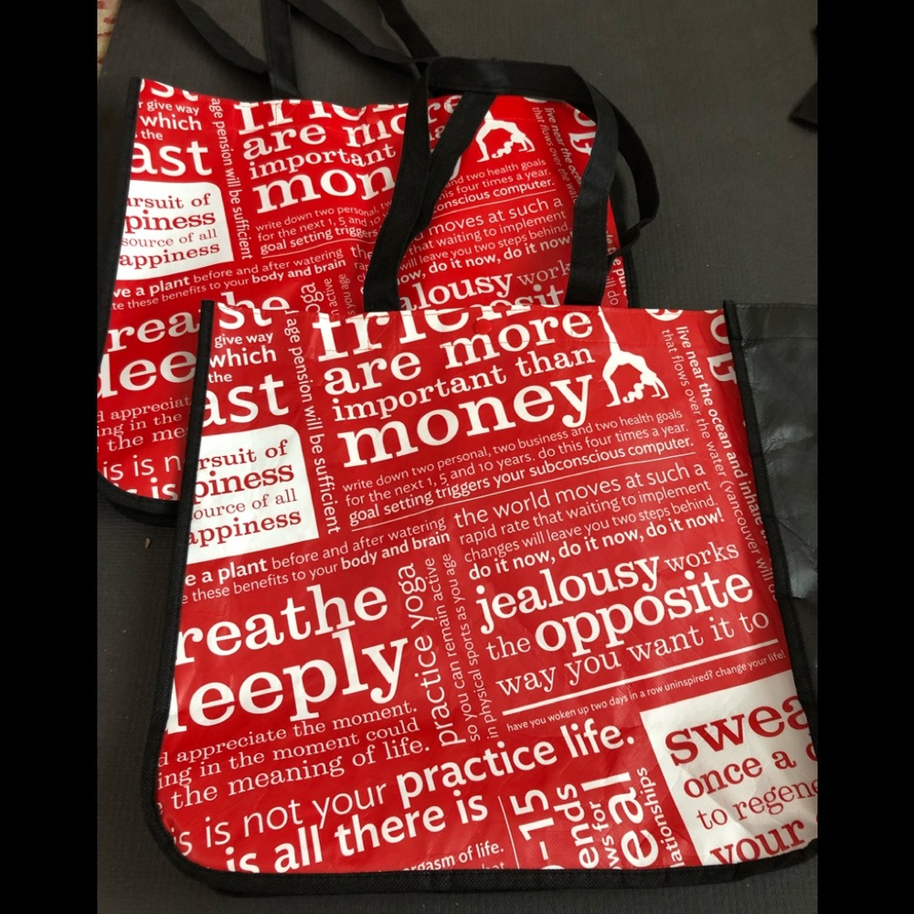 2 Lululemon reusable shopping tote large